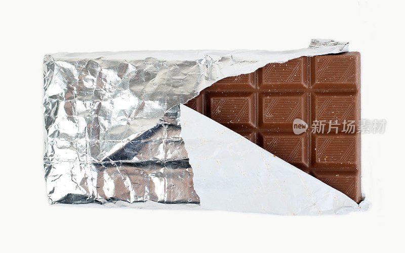 Partially Unwrapped Bar of Chocolate